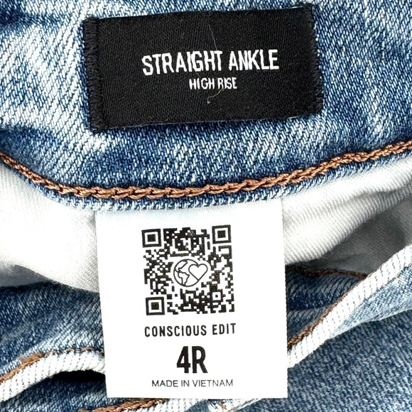 EXPRESS Straight Ankle High Rise Ripped Jeans - Picture 9 of 10